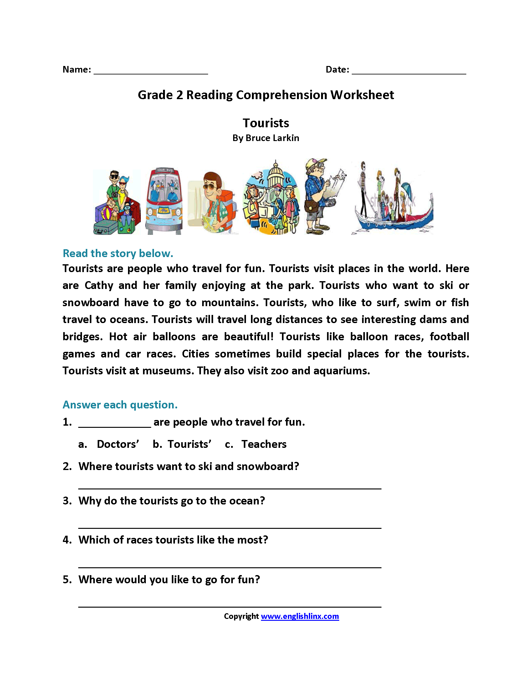 2nd grade reading comprehension packet pdf