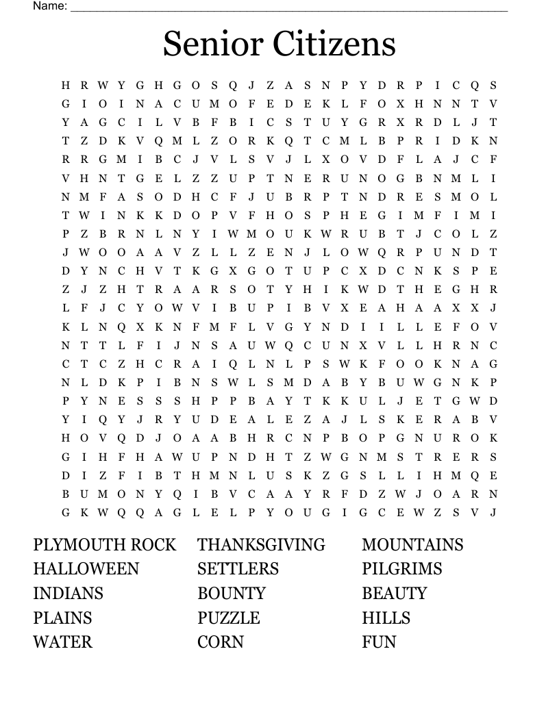 Word Puzzles For Seniors