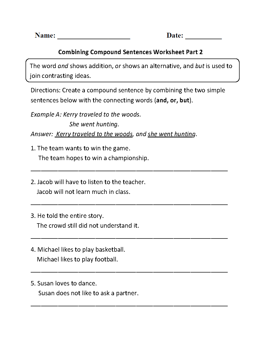 Sentences Worksheetes Compound Sentences Worksheets Sentences Worksheetes Compound Sentences Worksheets