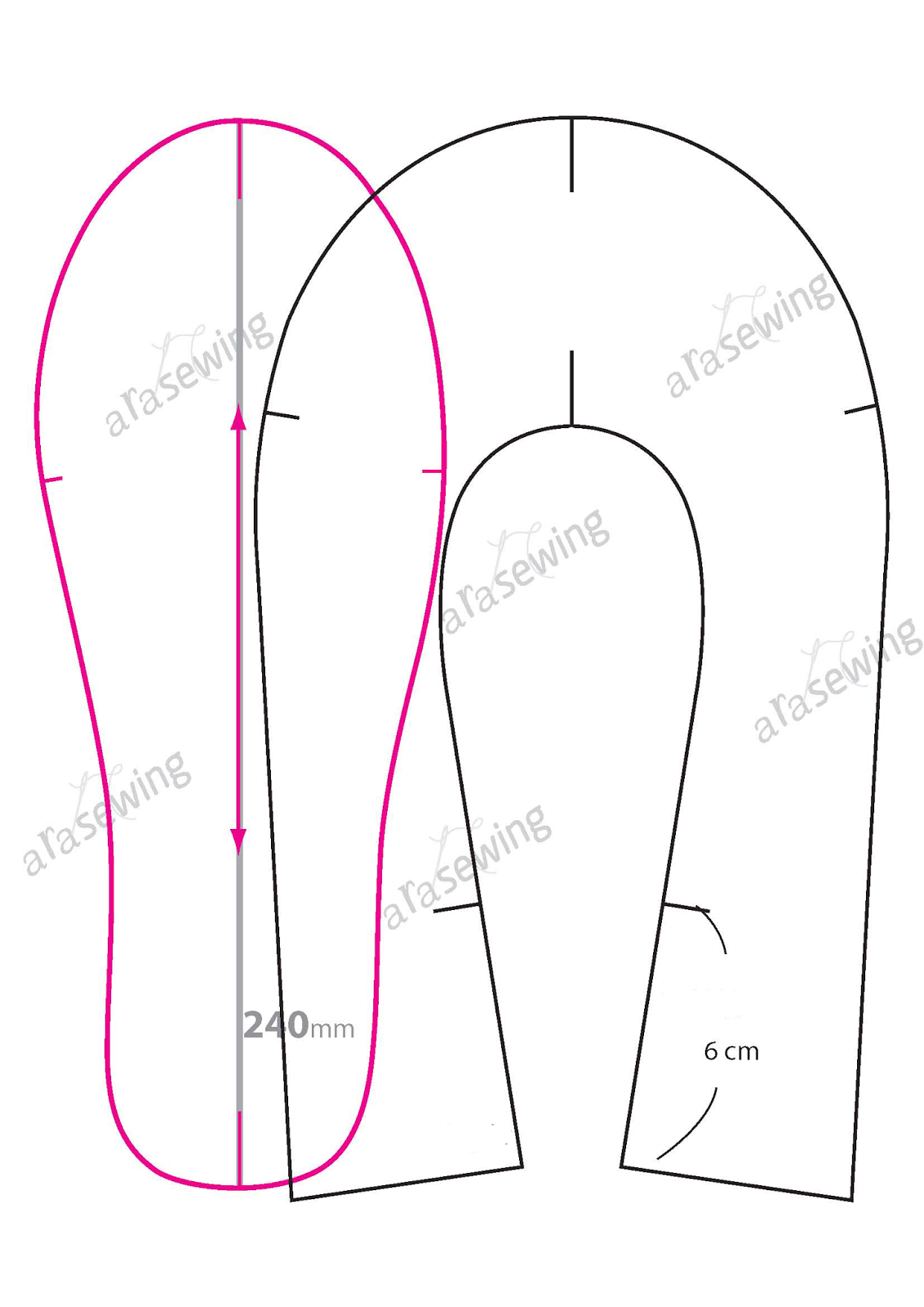 Printable Fabric Slipper Pattern