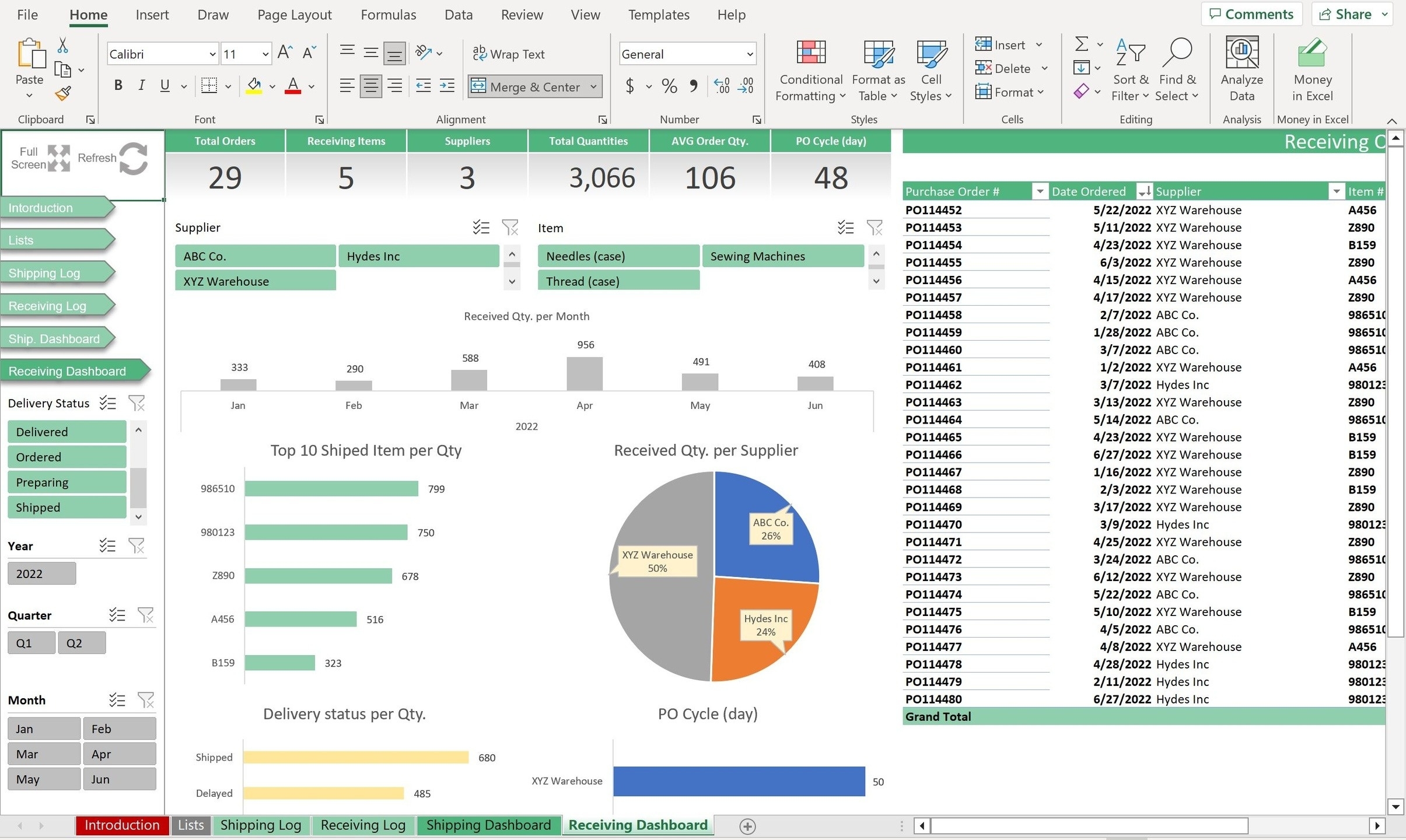 Shipping And Receiving Excel Template Simple Sheets Shipping And Receiving Excel Template Simple Sheets