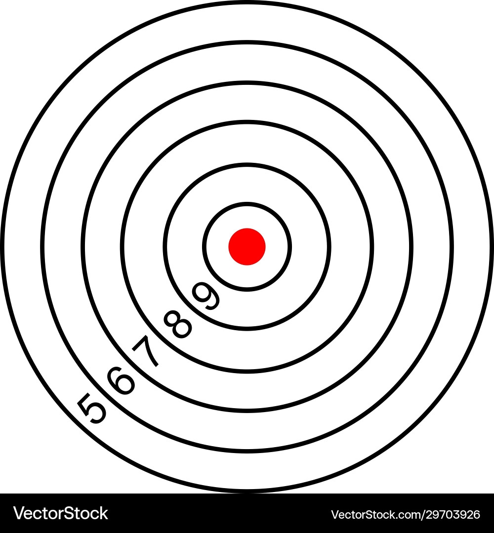 Shooting Archery Target Printable Stock Isolated Vector Image