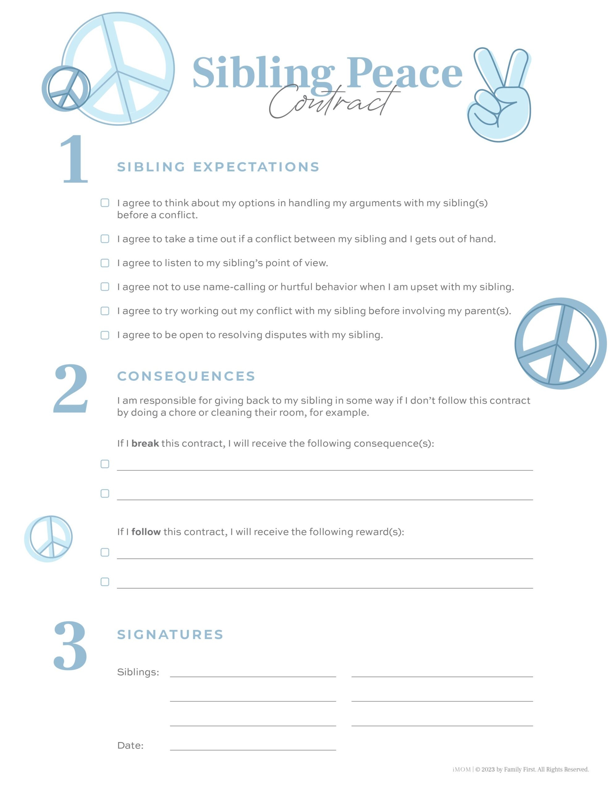 Sibling Peace Contract IMOM