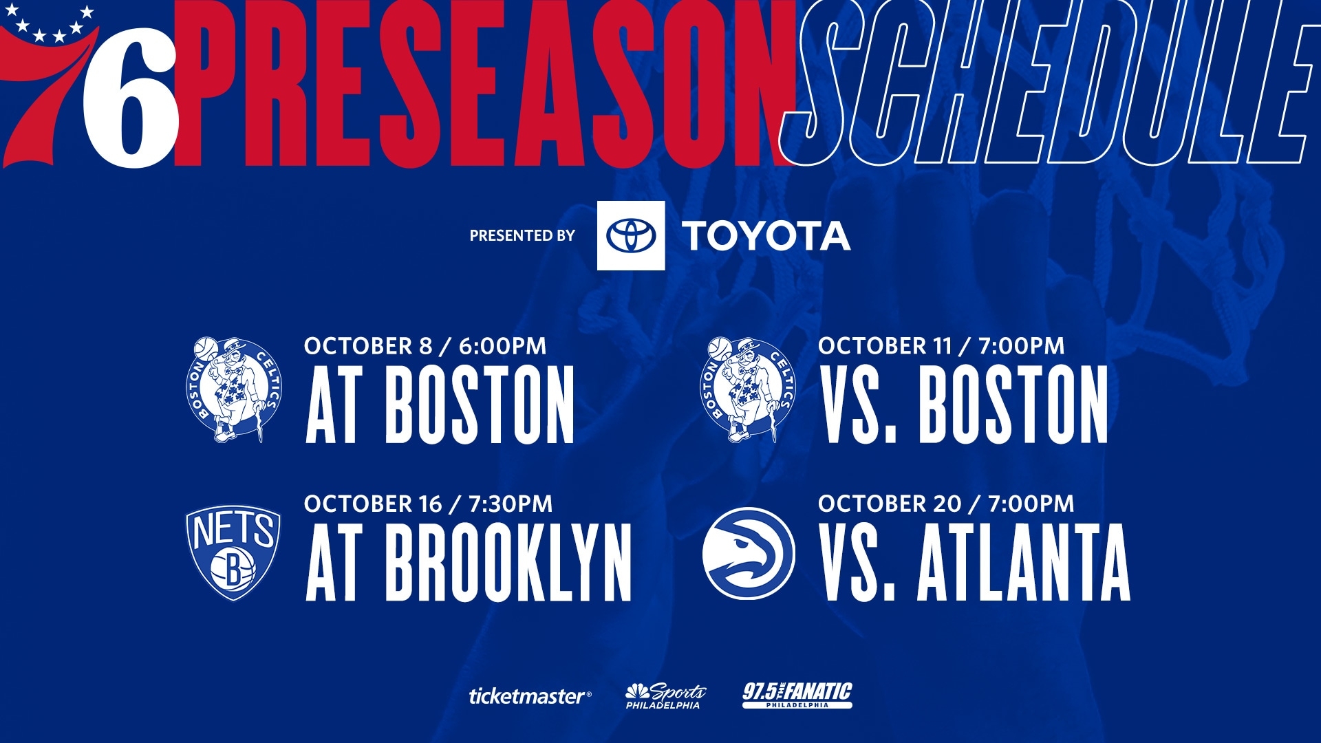 Sixers 2023 Preseason Schedule Philadelphia 76ers