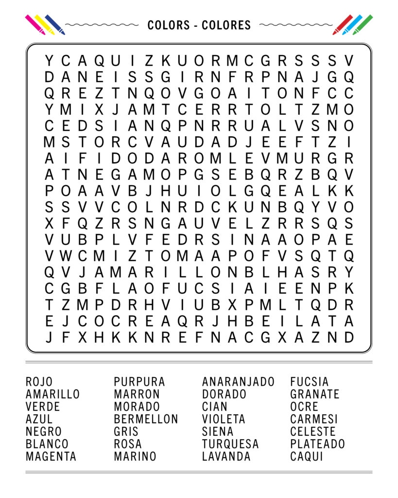 Spanish Word Search Puzzle