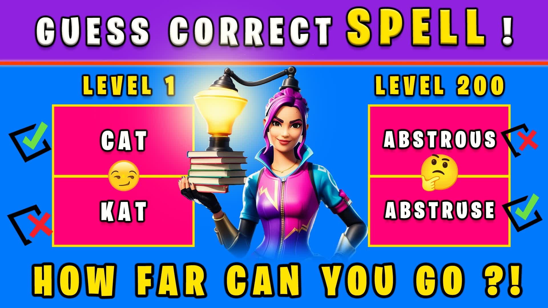 SPELL IT Guess Correct Word 2500 6147 2244 By Cosmiccoven Fortnite