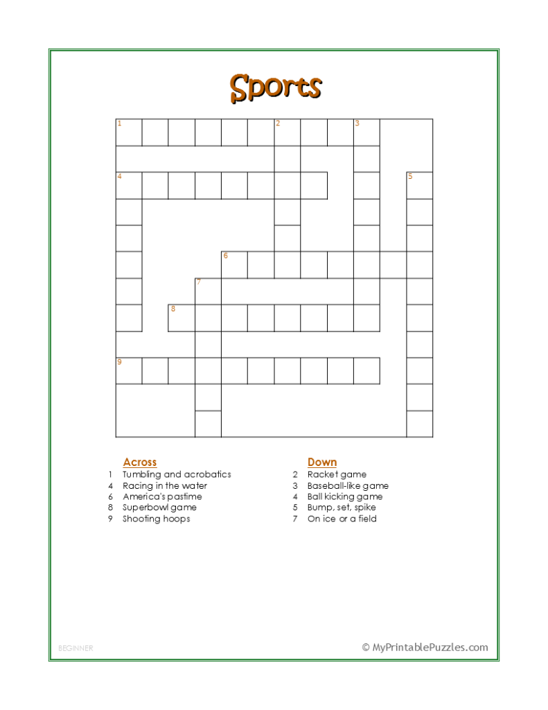 Crossword Puzzles For Beginners