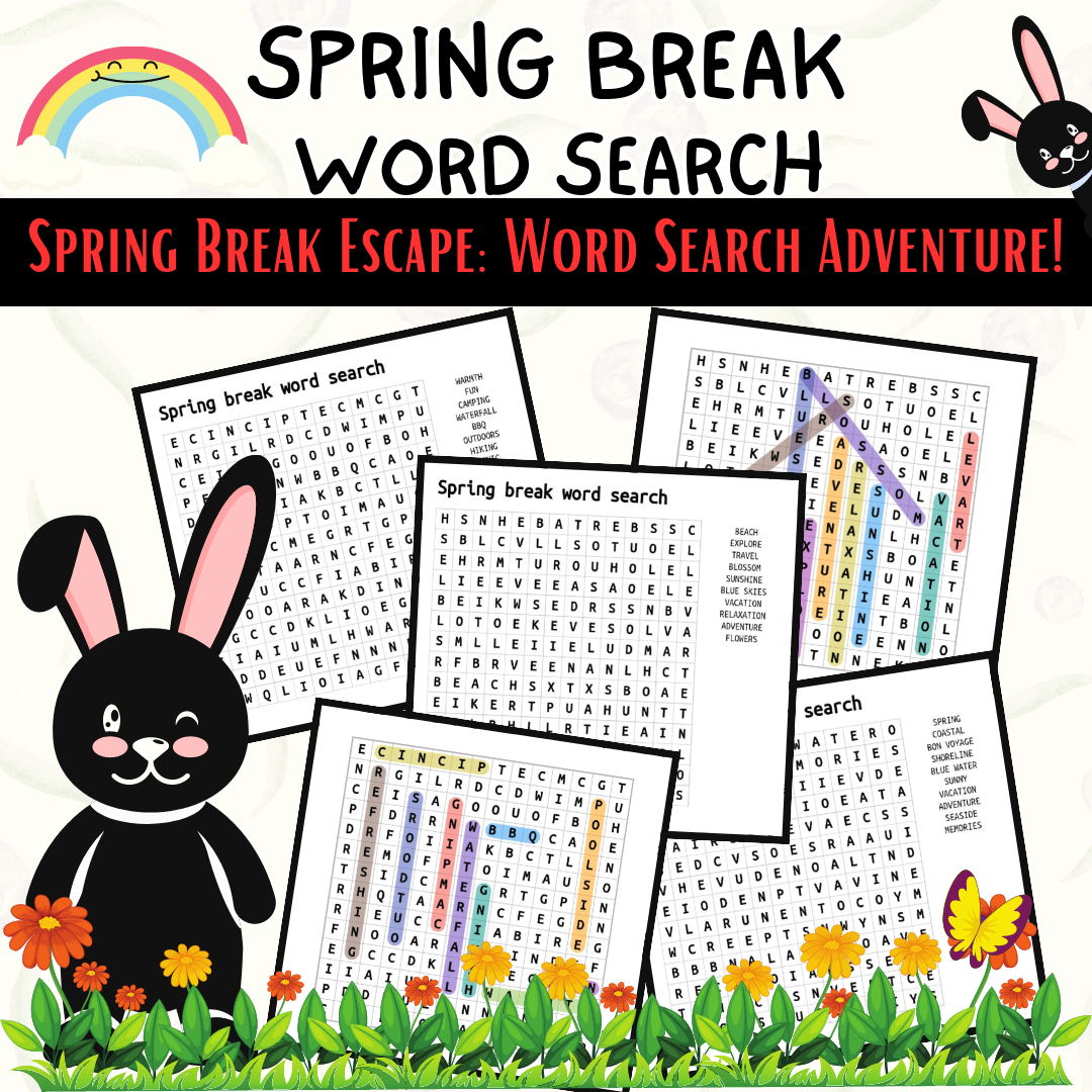 spring break word search spring break word search