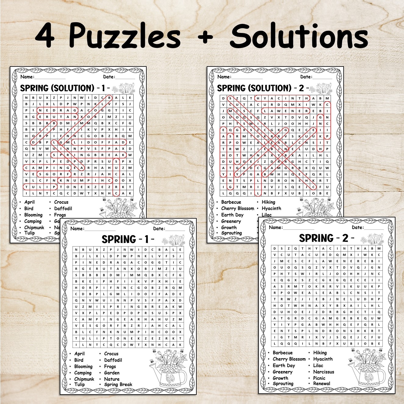 april word search answer