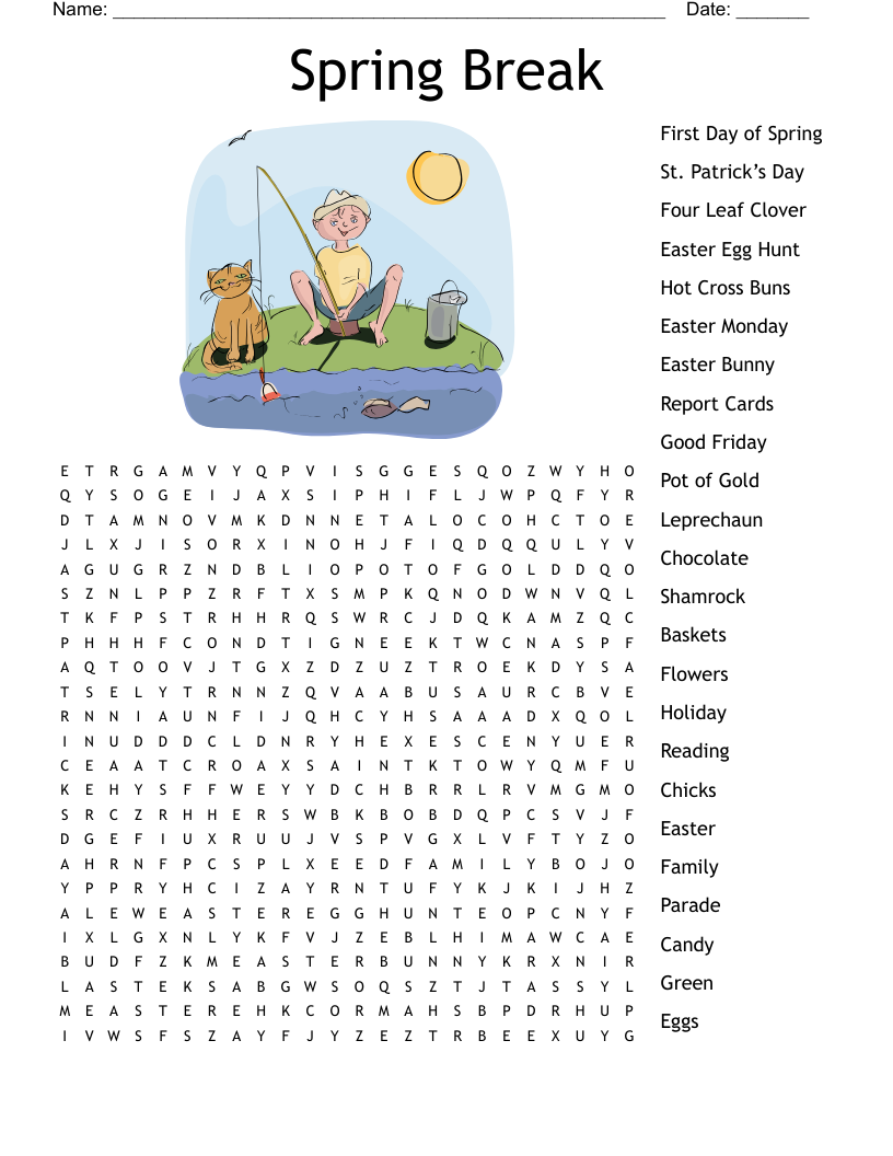 Spring Break Word Search
