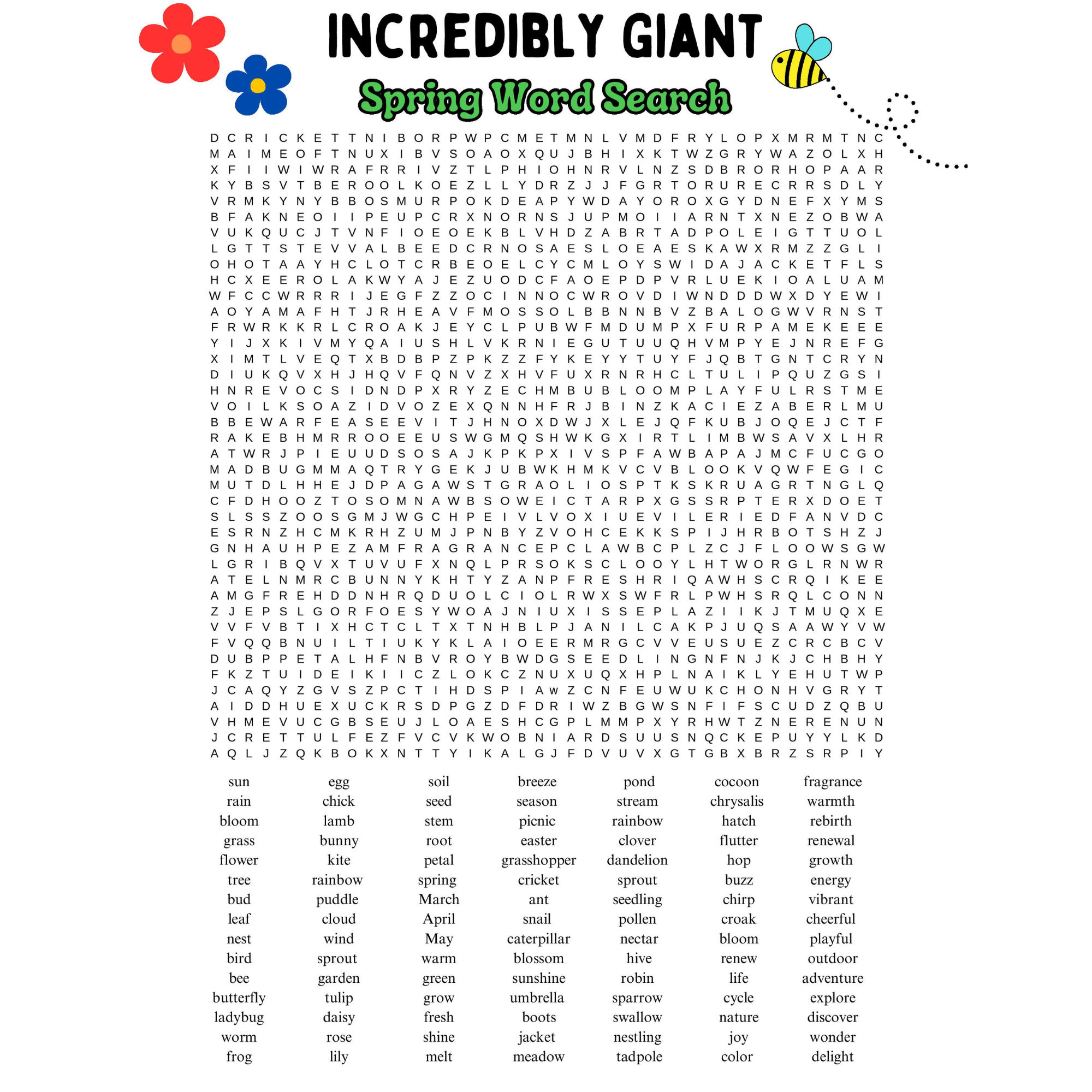 100 word word search