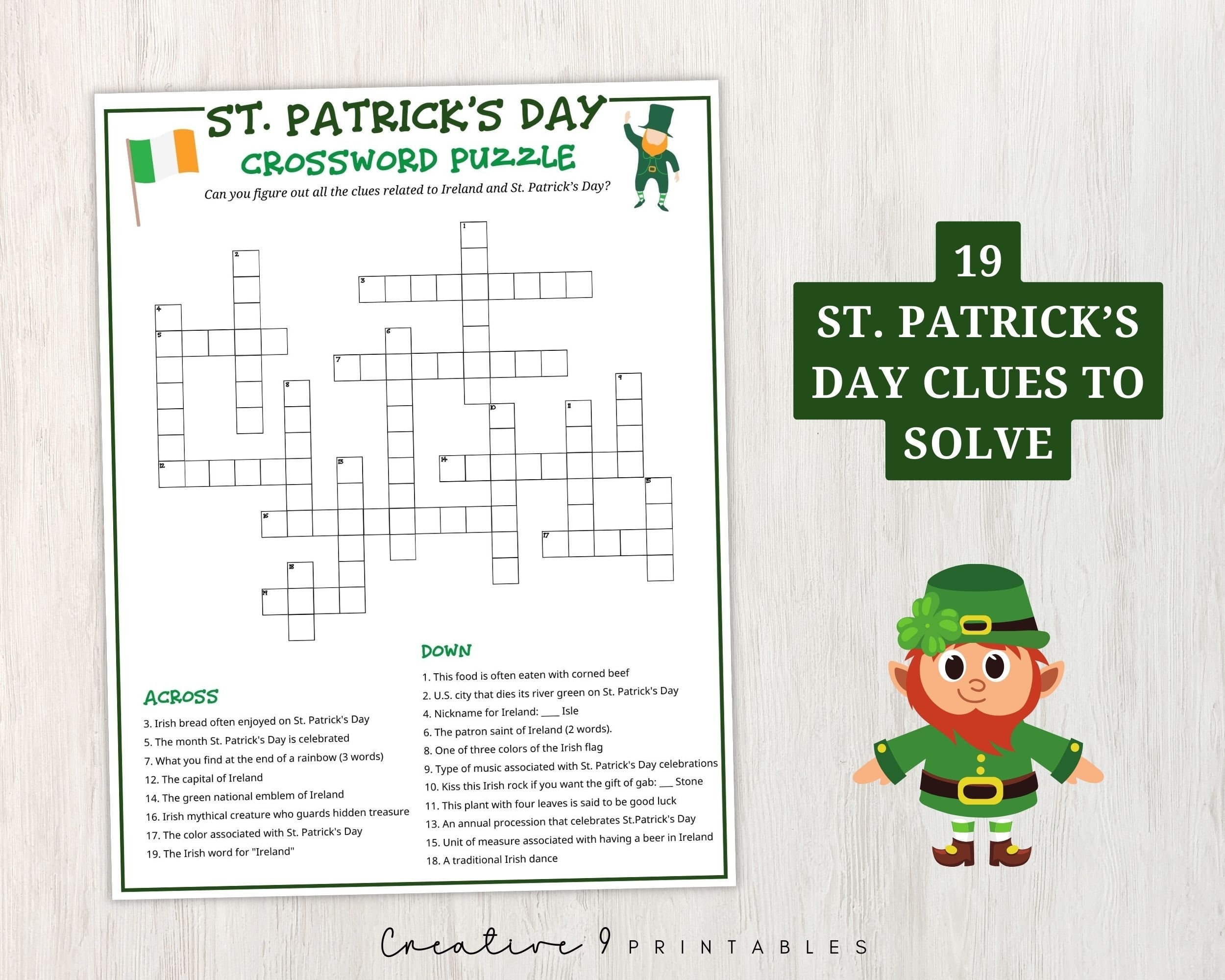 st patrick's day crossword puzzle
