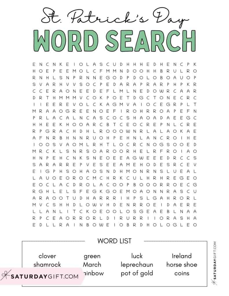 St Patricks Day Word Search