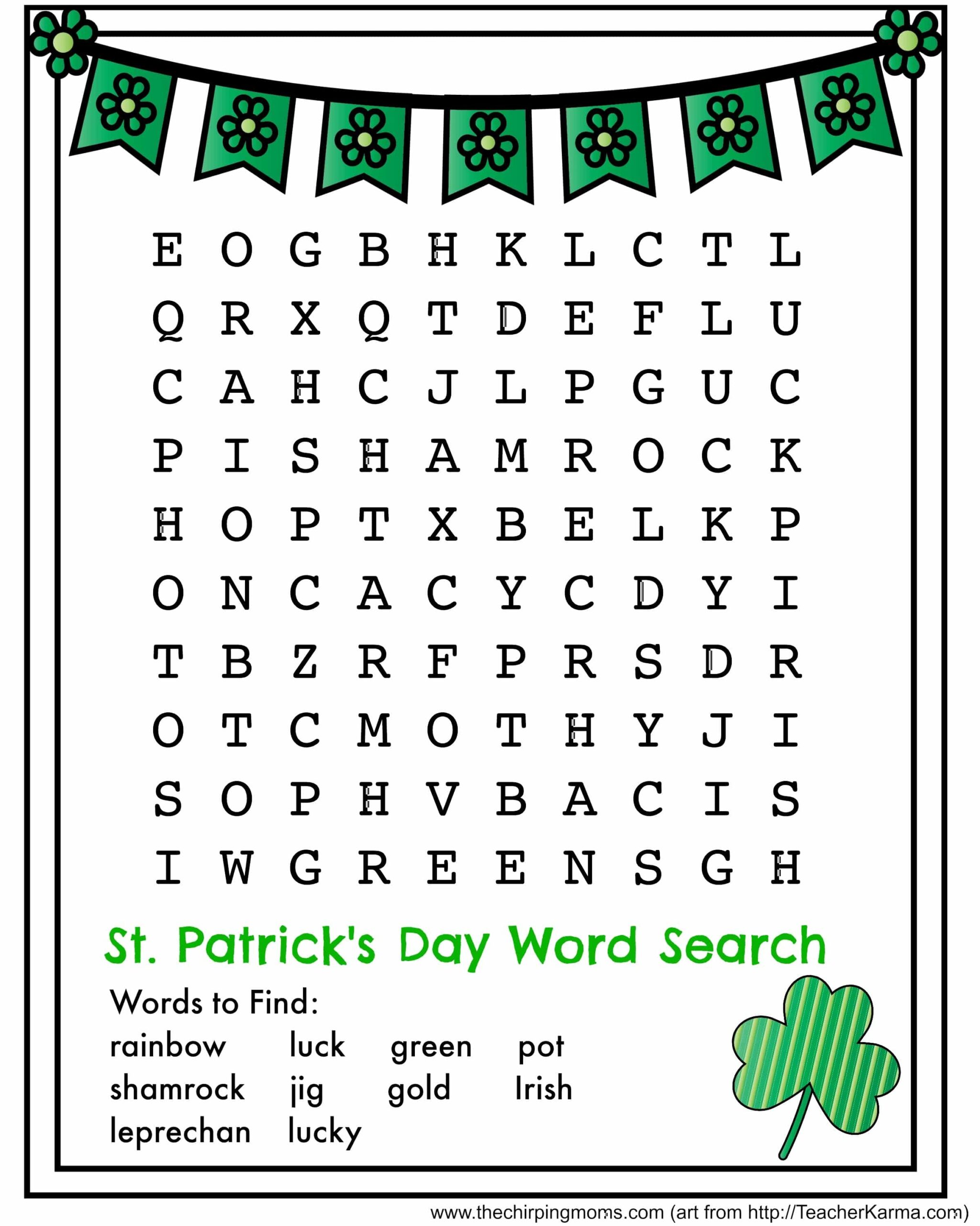 St Patrick S Day Word Search