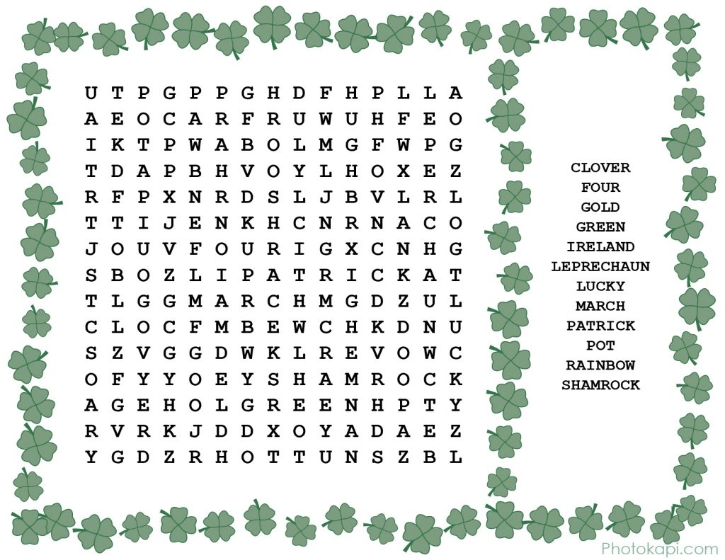 St.patrick’s Day Word Search