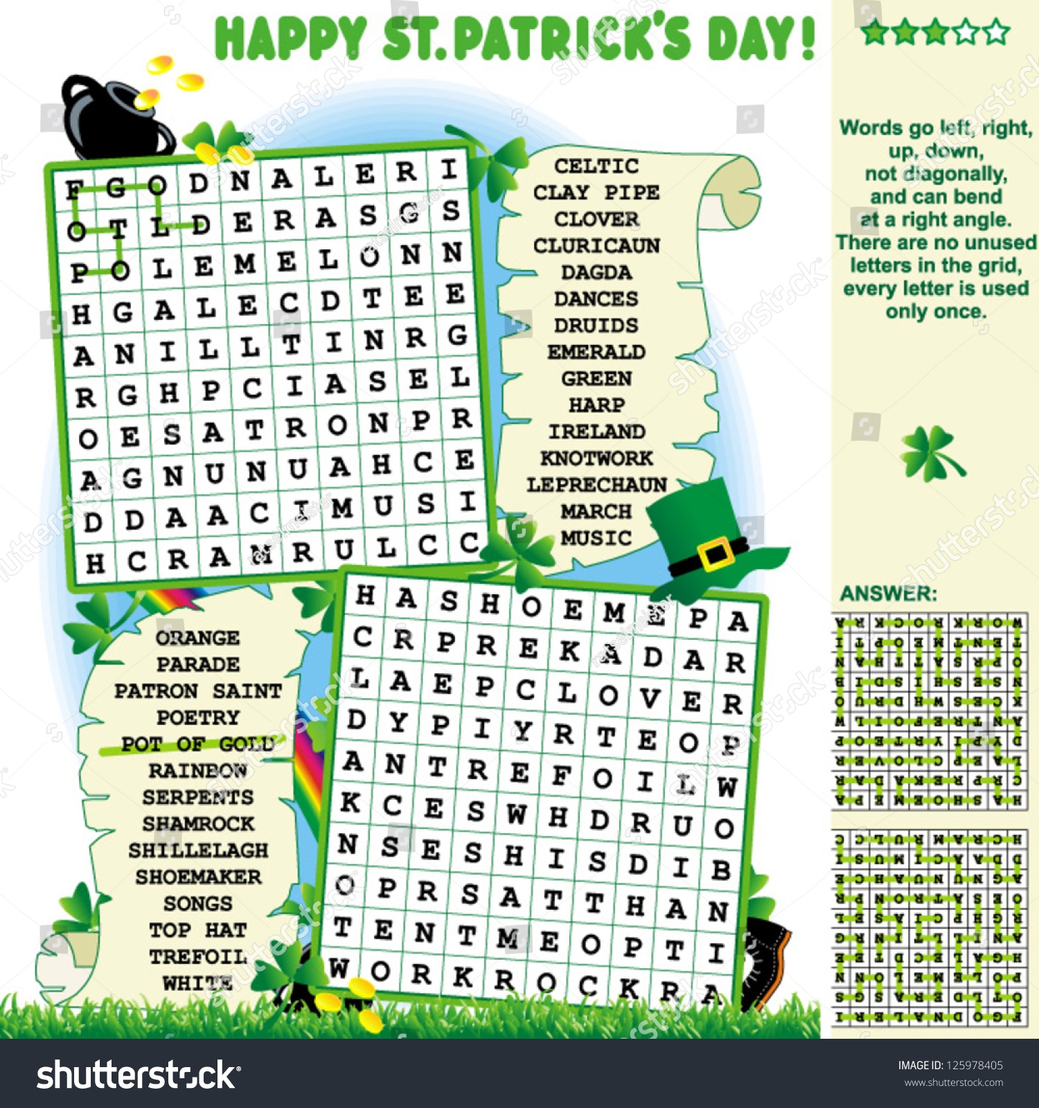word search saint patrick's day