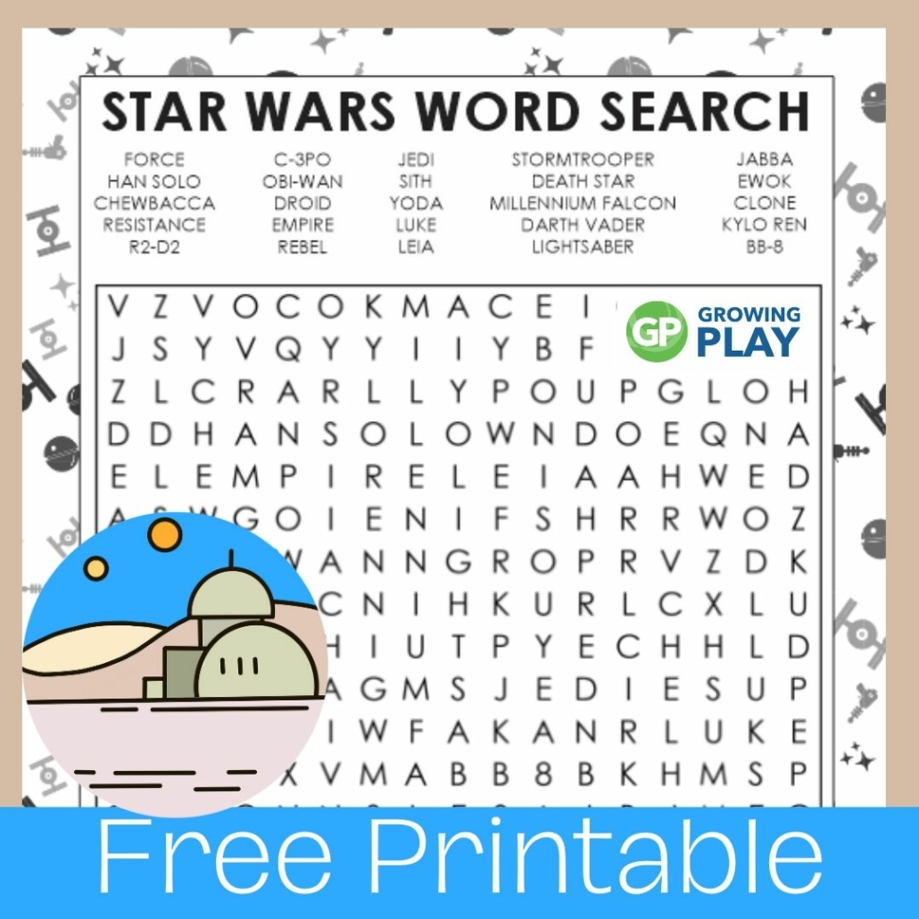 Star Wars Word Search Printable Growing Play