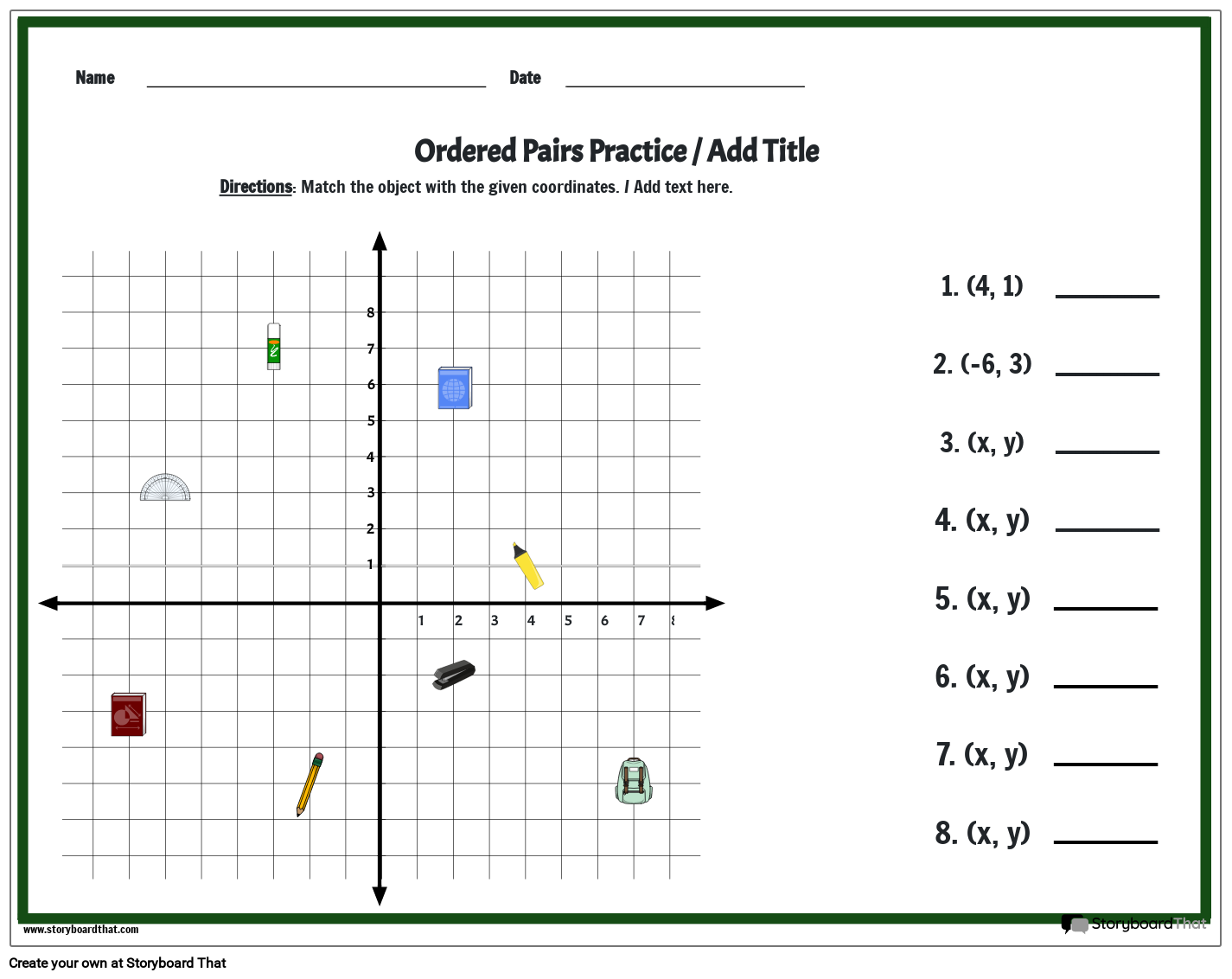Storyboard That Create Coordinate Plane Worksheets Storyboard That Create Coordinate Plane Worksheets