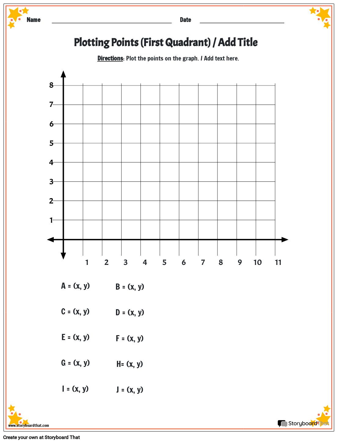 Coordinates On A Graph Worksheet