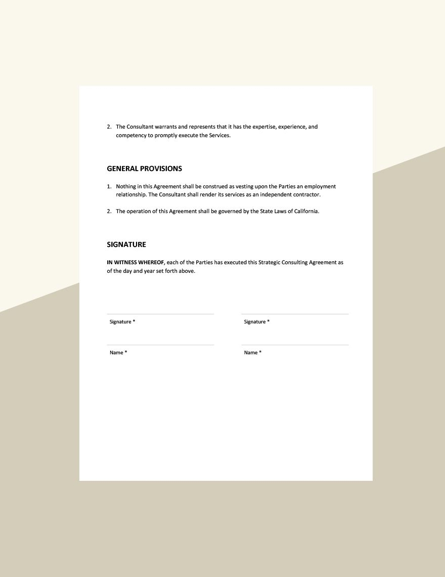 consulting agreement template california