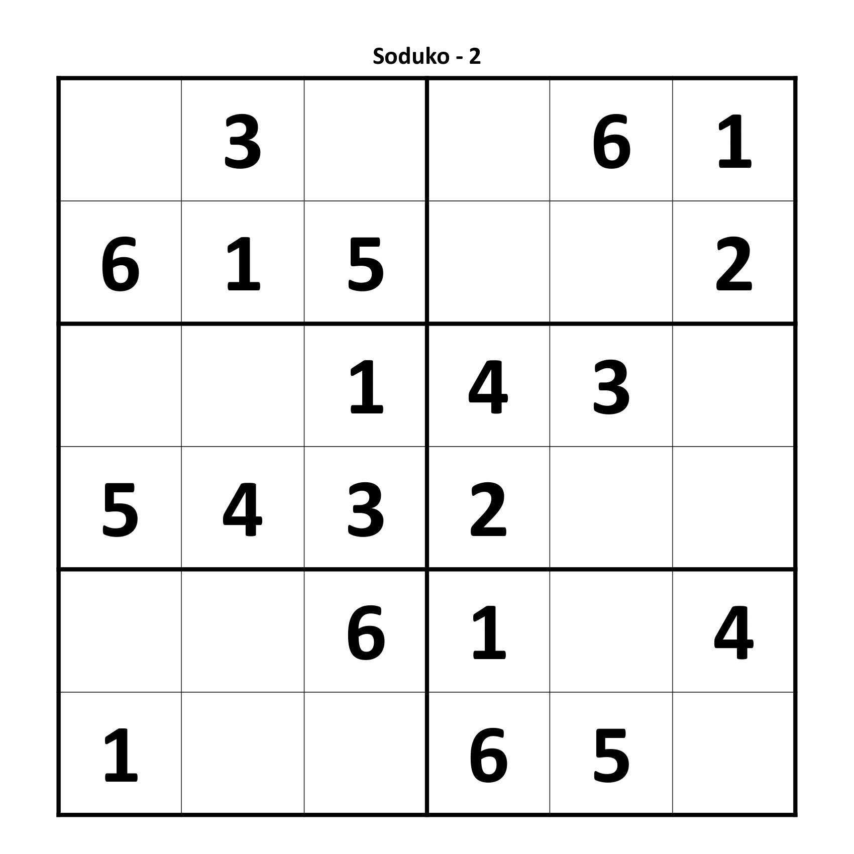 Sudoku Challenge For Kids Level 2 6 6 With Easy Solutions Made By Teachers