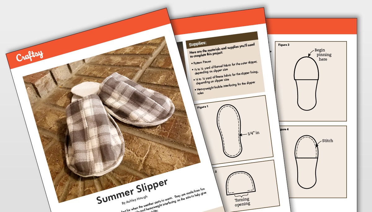 Summer Slipper Pattern Craftsy Summer Slipper Pattern Craftsy