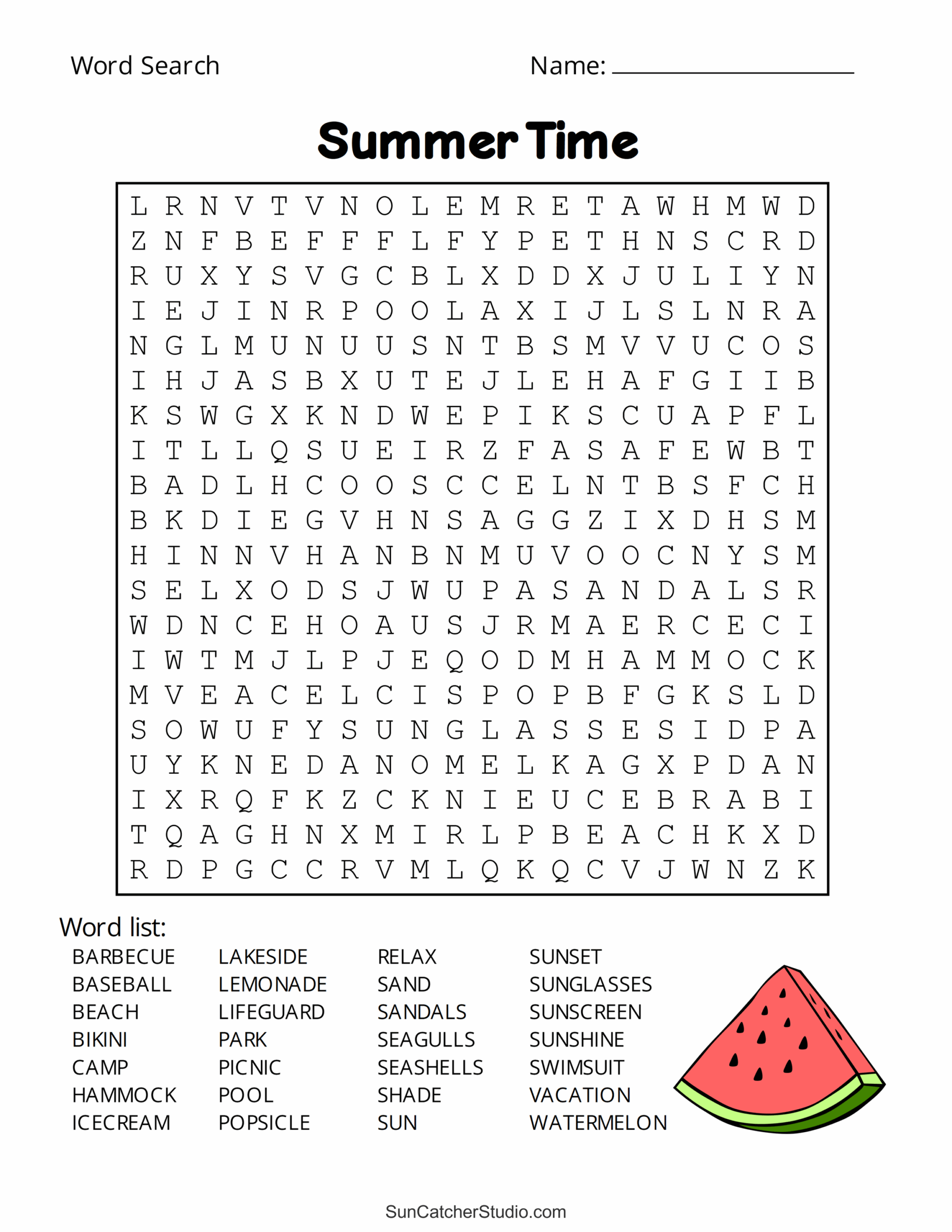 Summer Word Search Free Printable Puzzles Free Printables Monograms Design Tools Patterns DIY Projects