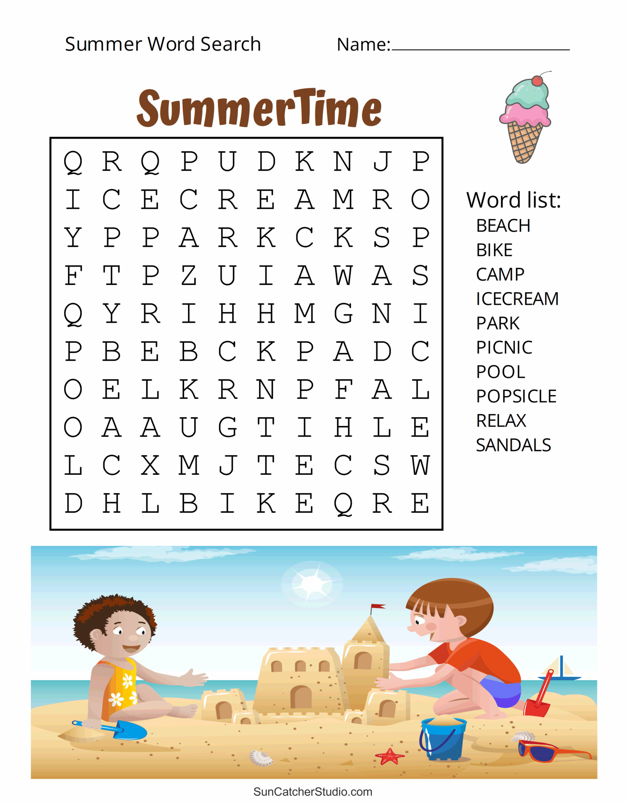 Summer Word Search Free Printable Puzzles Free Printables Monograms Design Tools Patterns DIY Projects