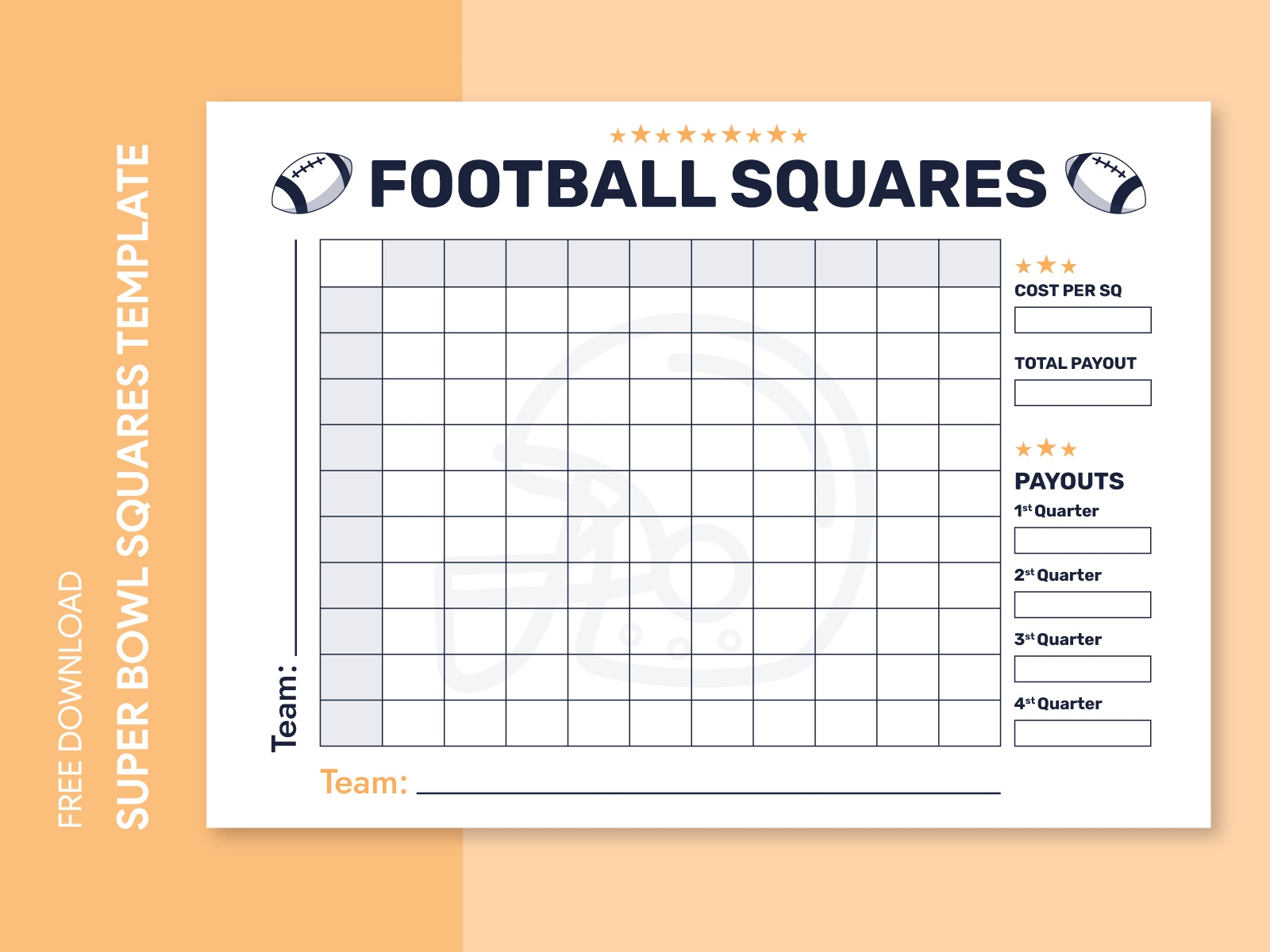 free football squares template