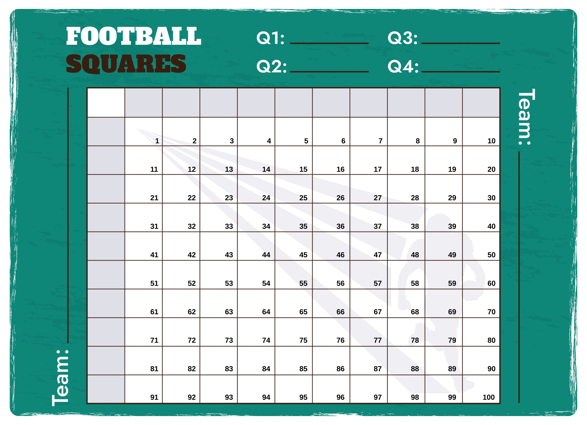 Super Bowl Squares With Numbers Free Google Docs Template Gdoc io