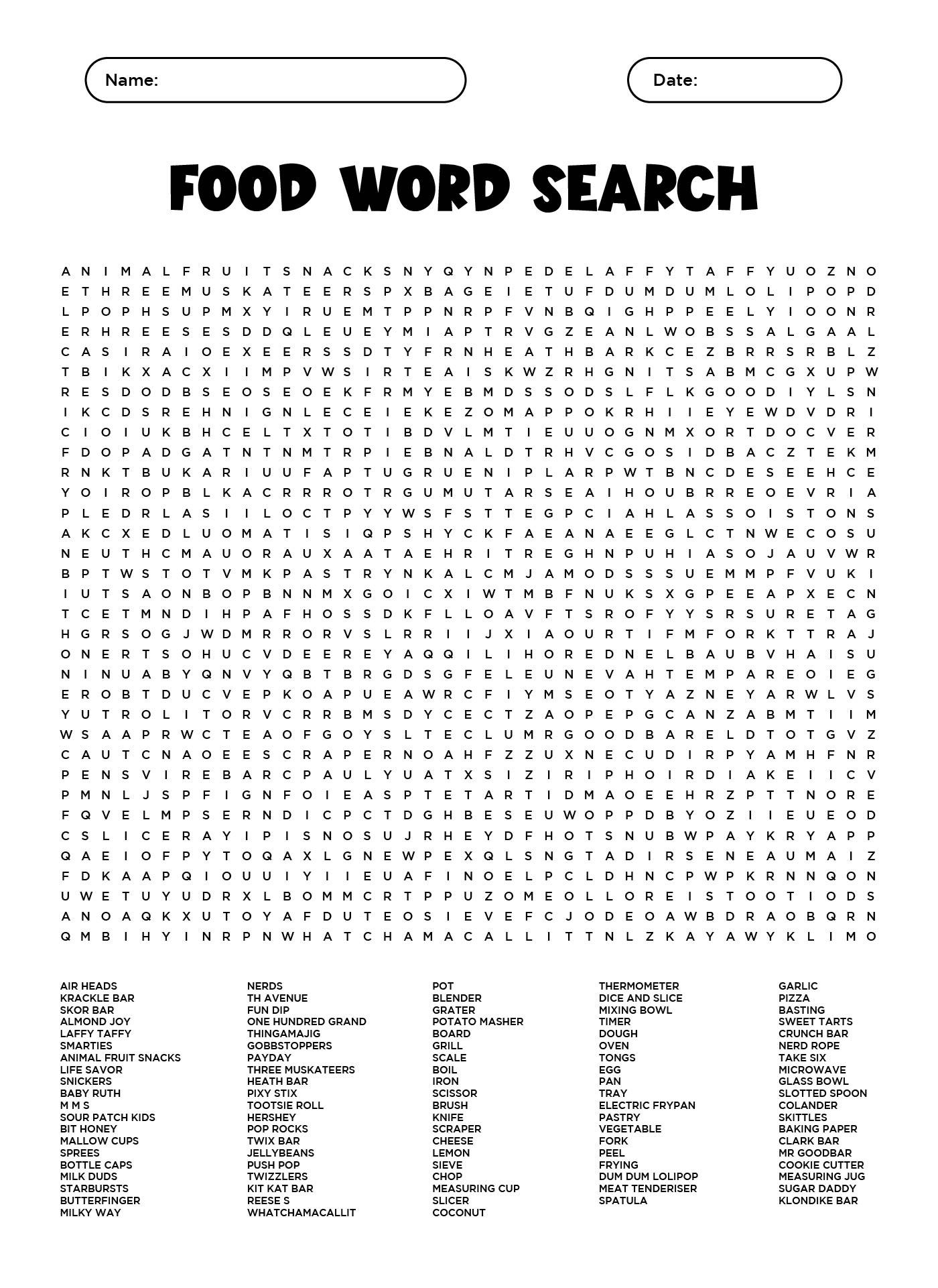 hard word searches to print