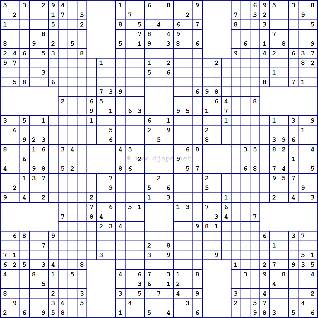 Super Samurai Sudoku 13 Grids Djape Net