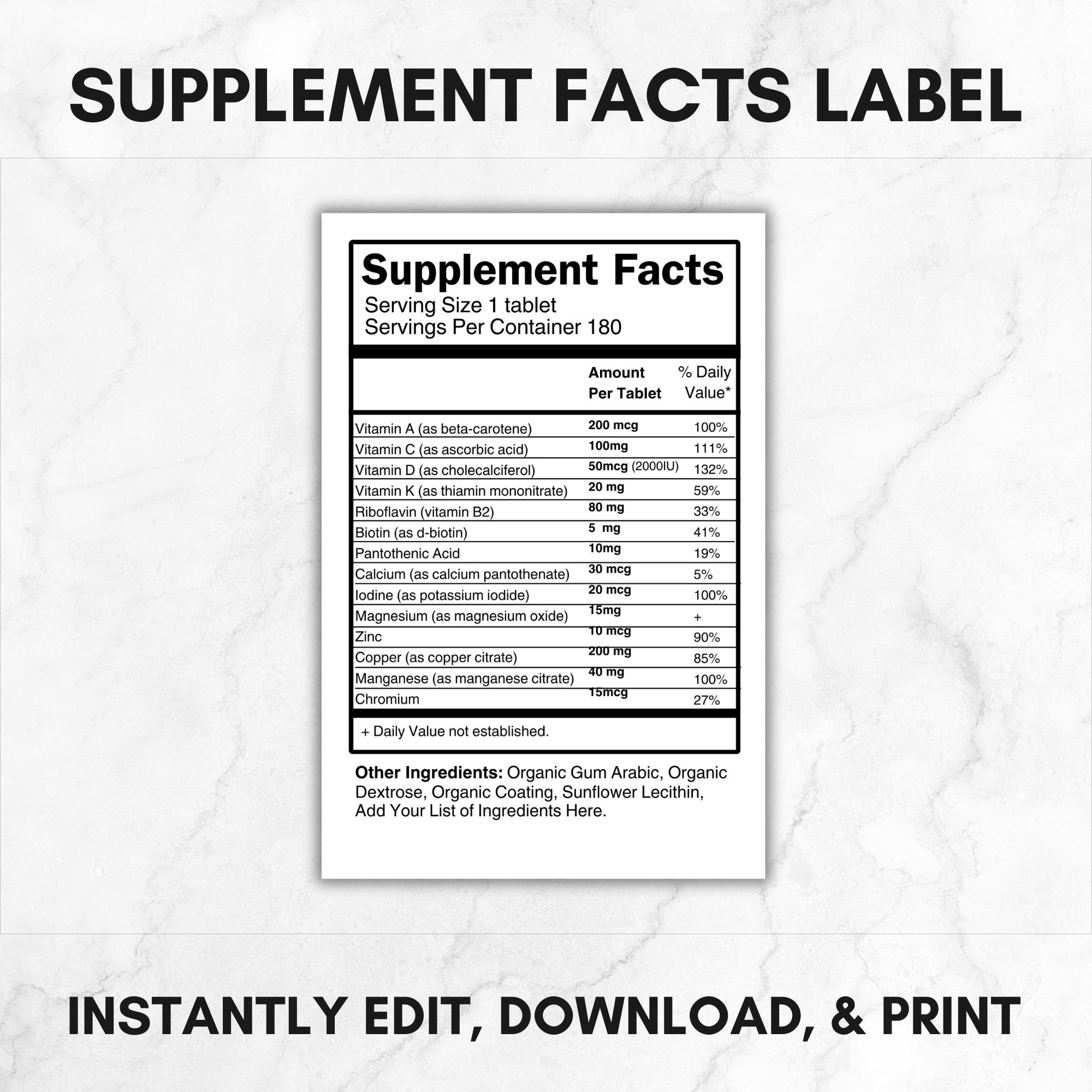 Supplement Facts Editable Supplement Nutrition Label Supplement Vitamin Medicine Facts SVG PNG Custom Supplement Facts Template Etsy Supplement Facts Editable Supplement Nutrition Label Supplement Vitamin Medicine Facts SVG PNG Custom Supplement Facts Template Etsy