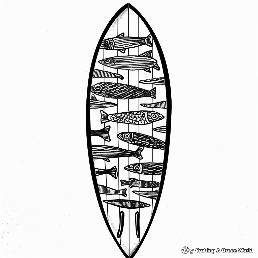 Surfboard Coloring Pages Free Printable 