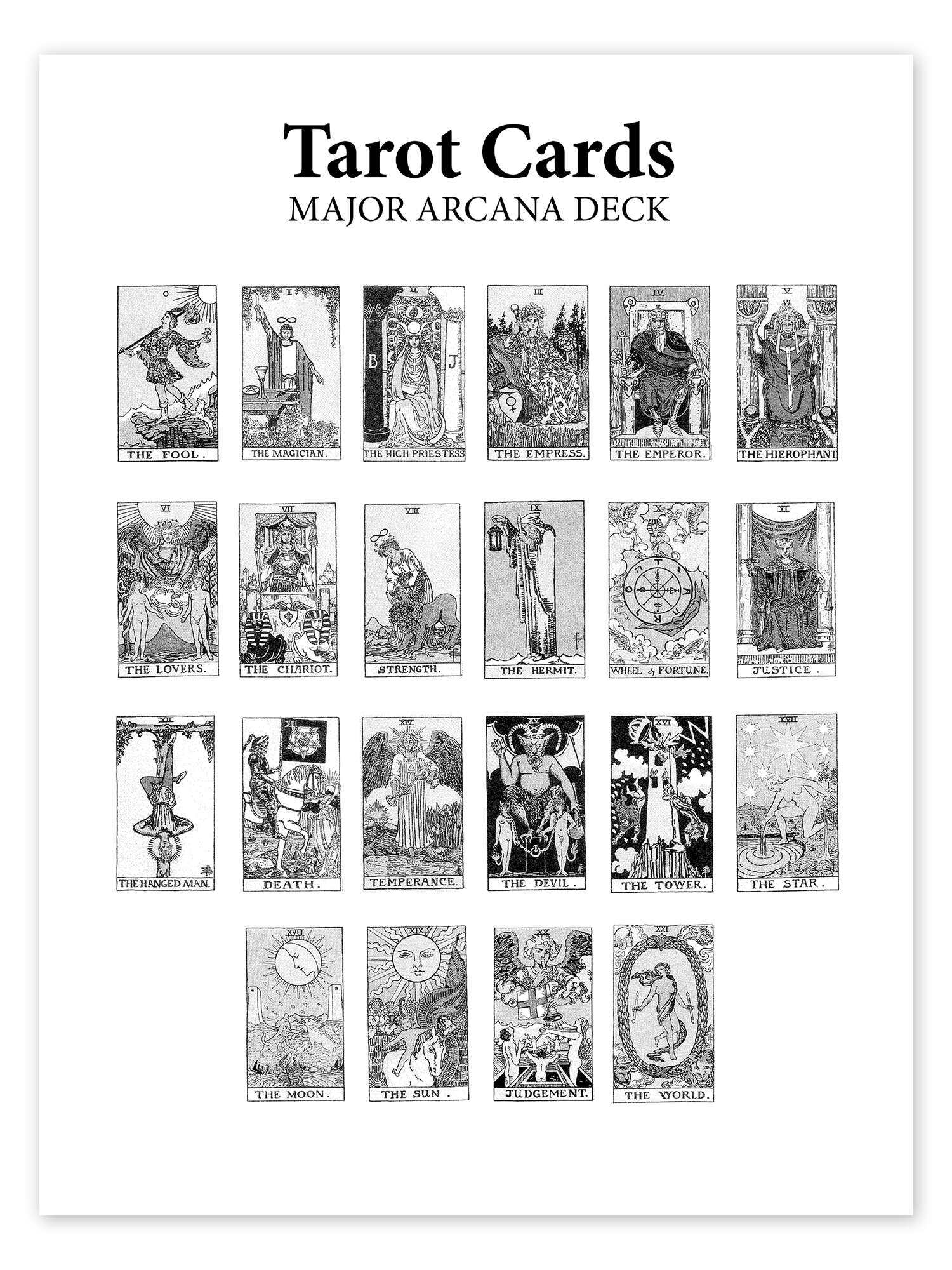 print out tarot cards
