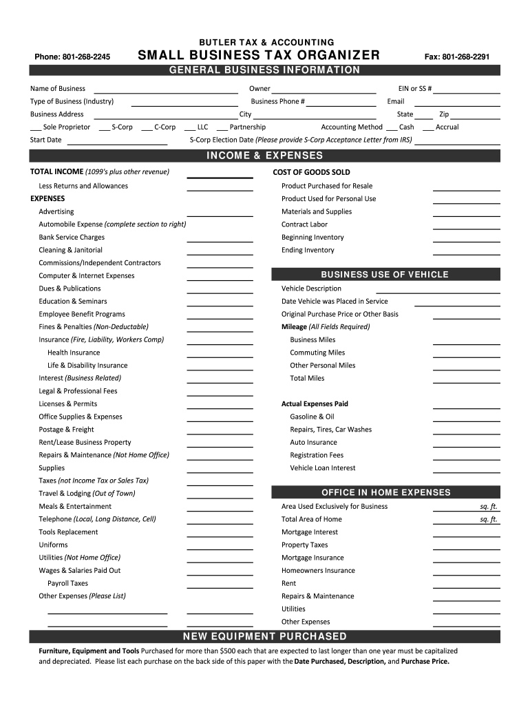 Tax Organizer Template Fill Out Sign Online DocHub