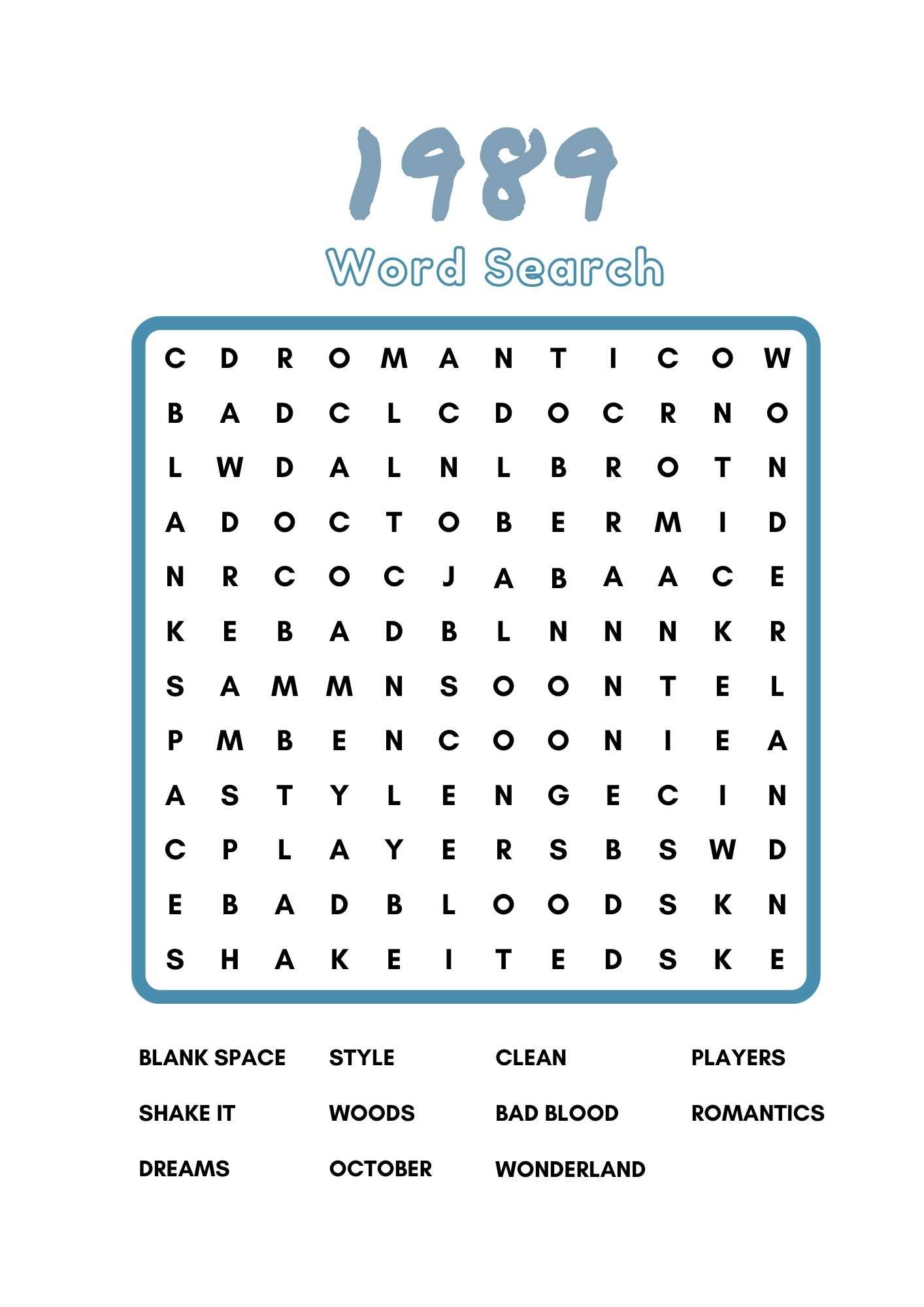 Taylor Swift Era Word Searches Weeno Social Party Planning Made Easy Taylor Swift Era Word Searches Weeno Social Party Planning Made Easy