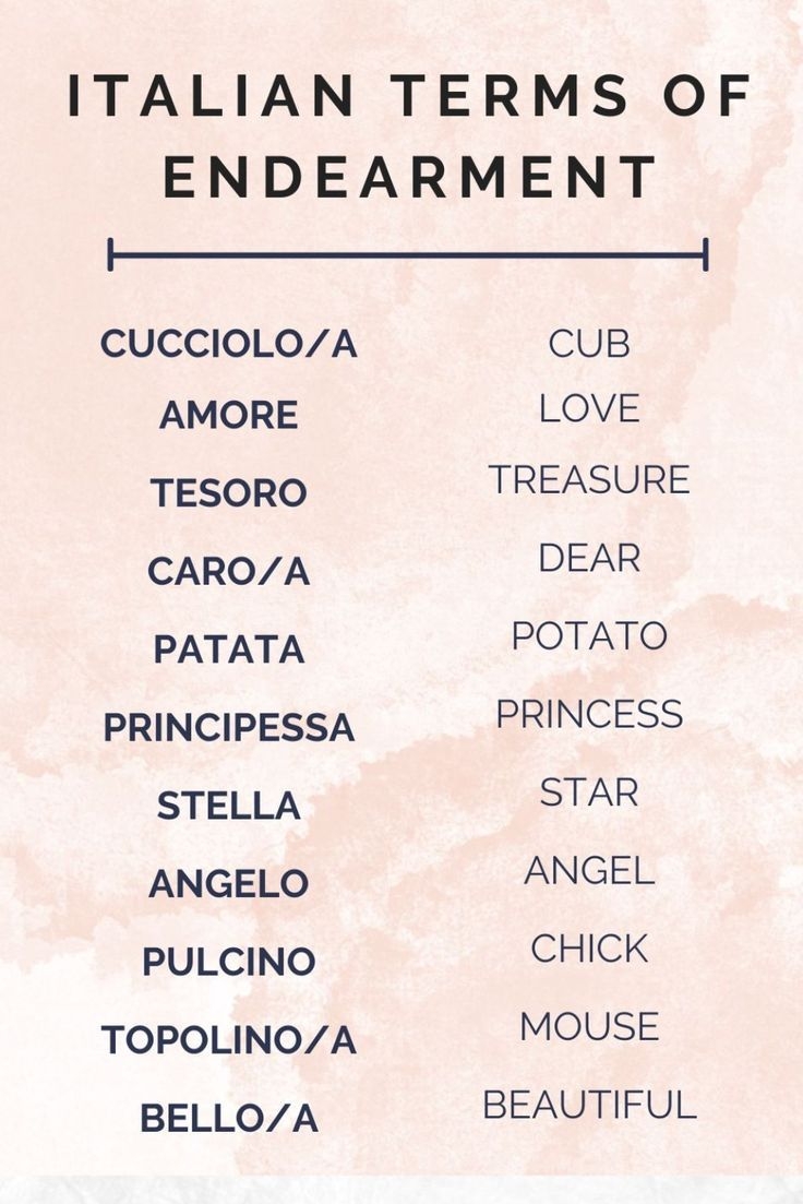 Italian Words Of Endearment