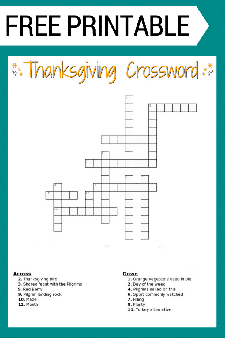 thanksgiving day crossword puzzle