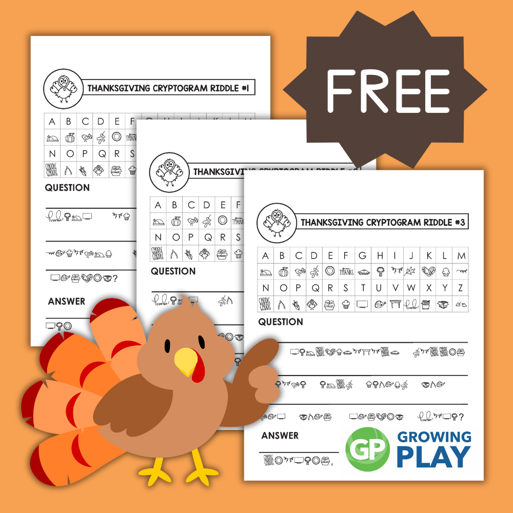 Thanksgiving Cryptogram Free Printables Growing Play