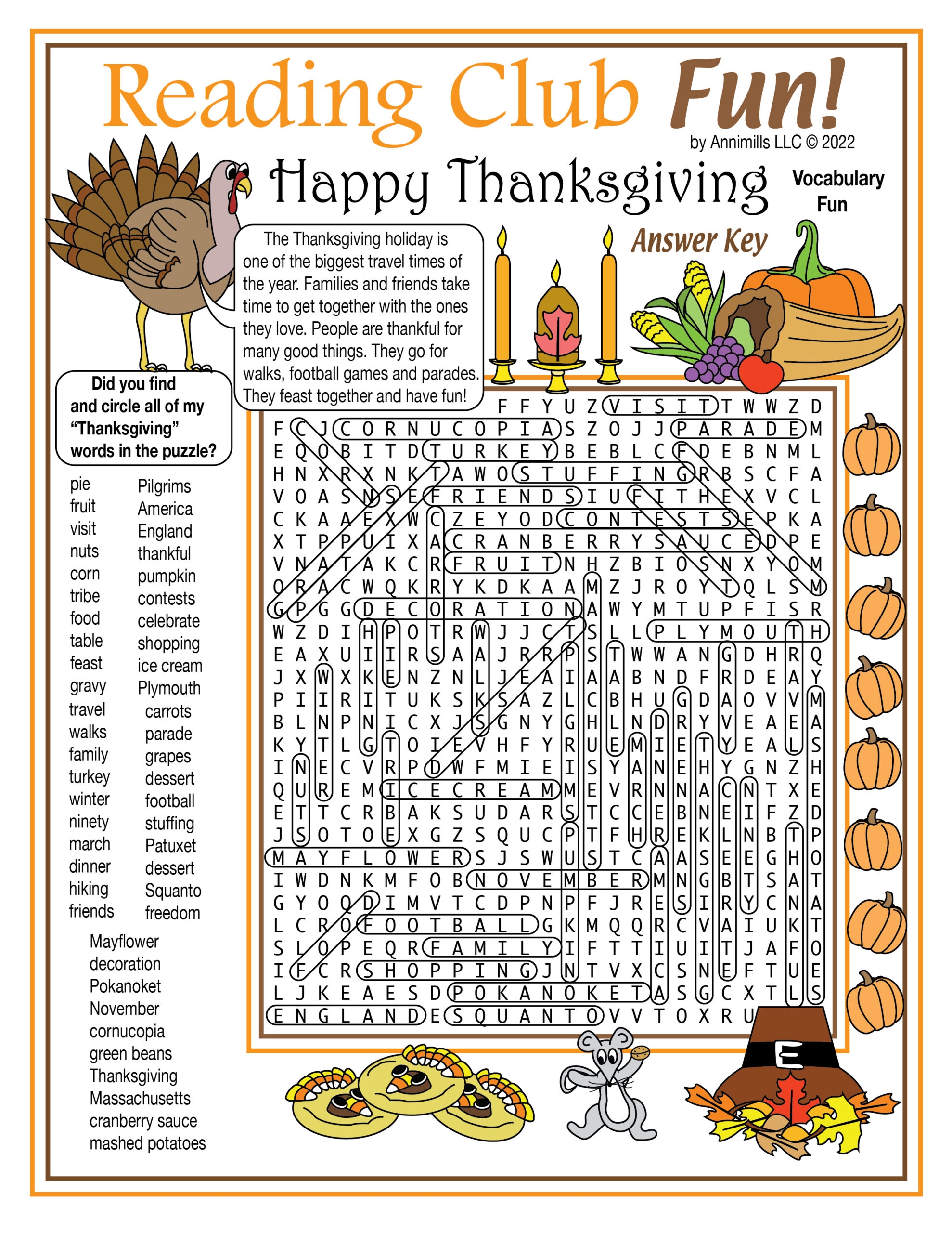Thanksgiving Then Now Printable Vocabulary Word Search Puzzle Made By Teachers