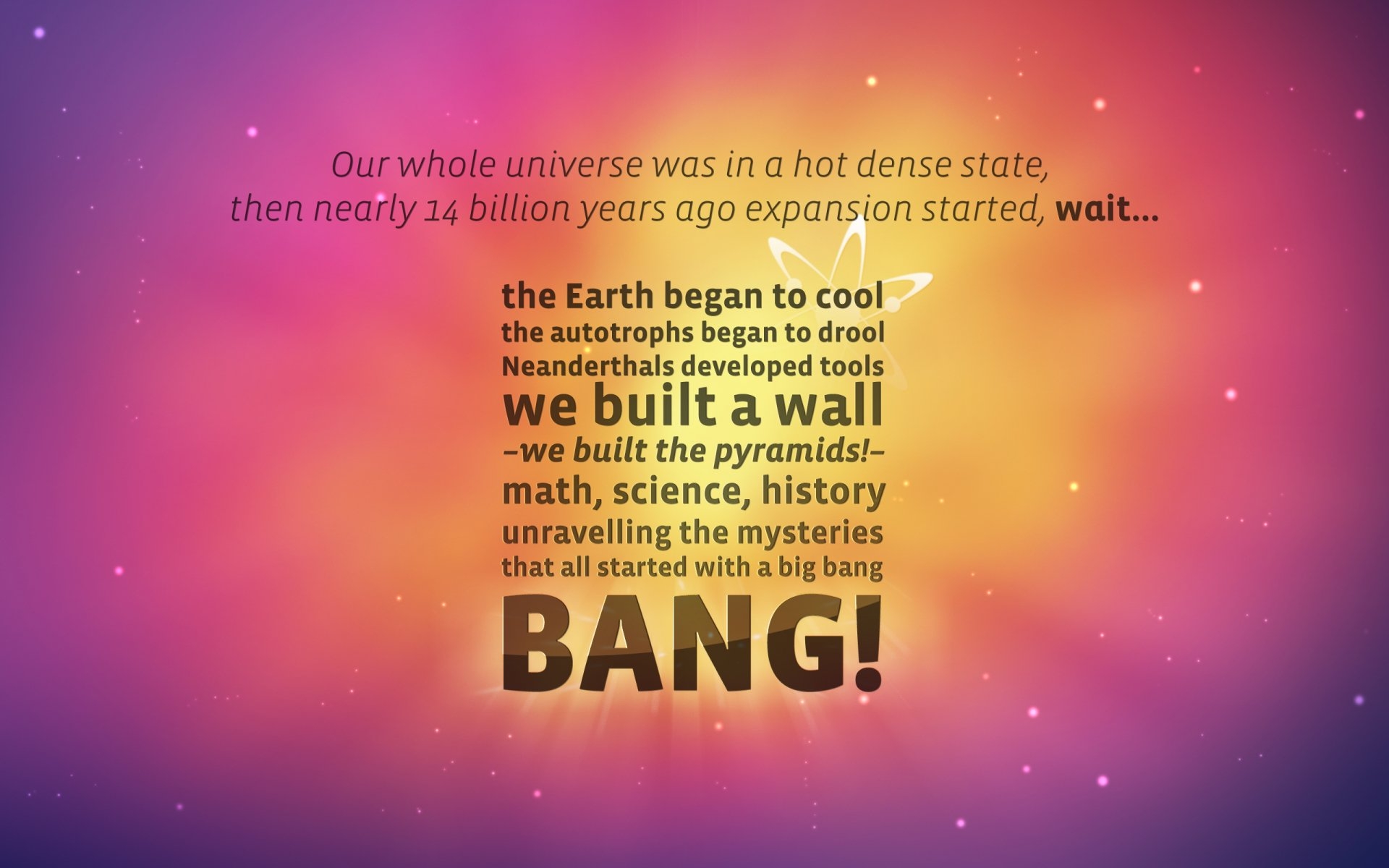 The Big Bang Theory HD Wallpaper Universe Science History In A Word Blast 