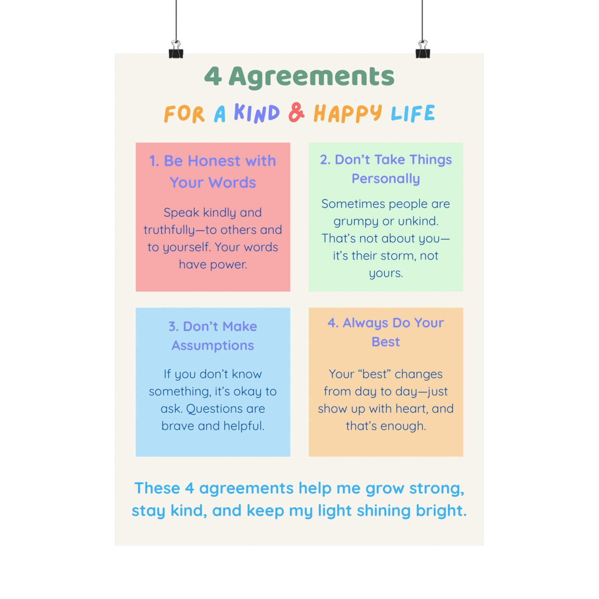 printable the four agreements worksheet