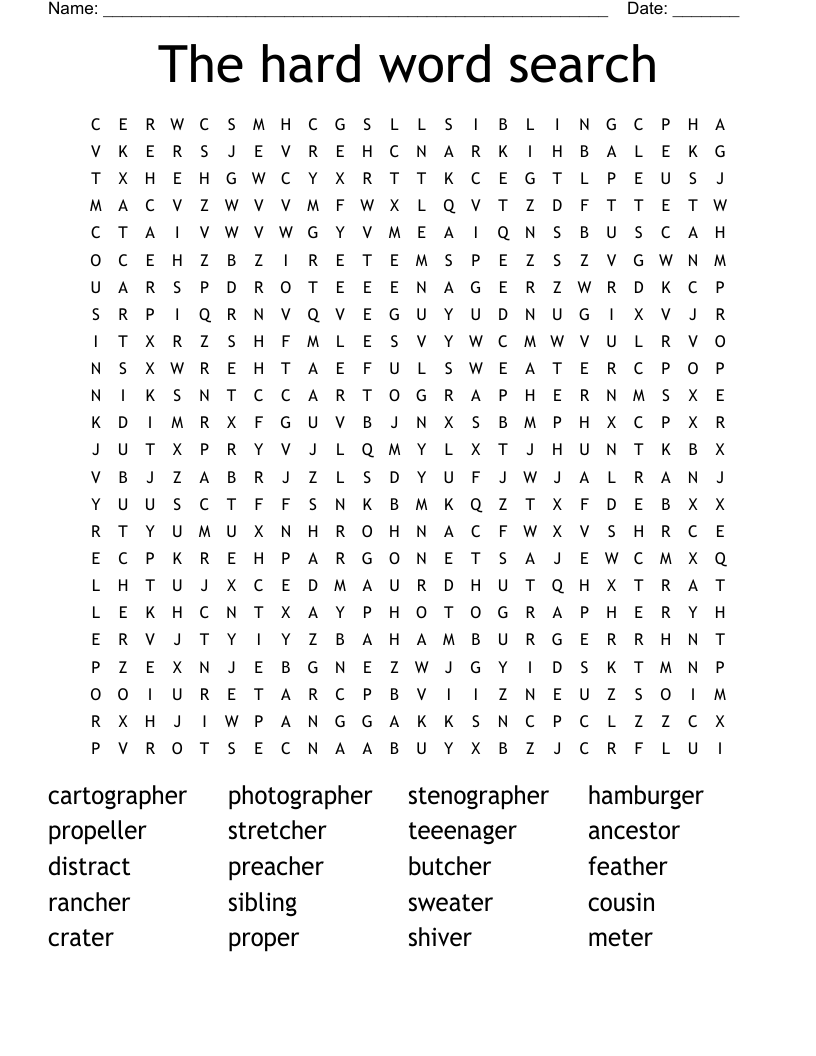 Advanced Word Search Puzzles