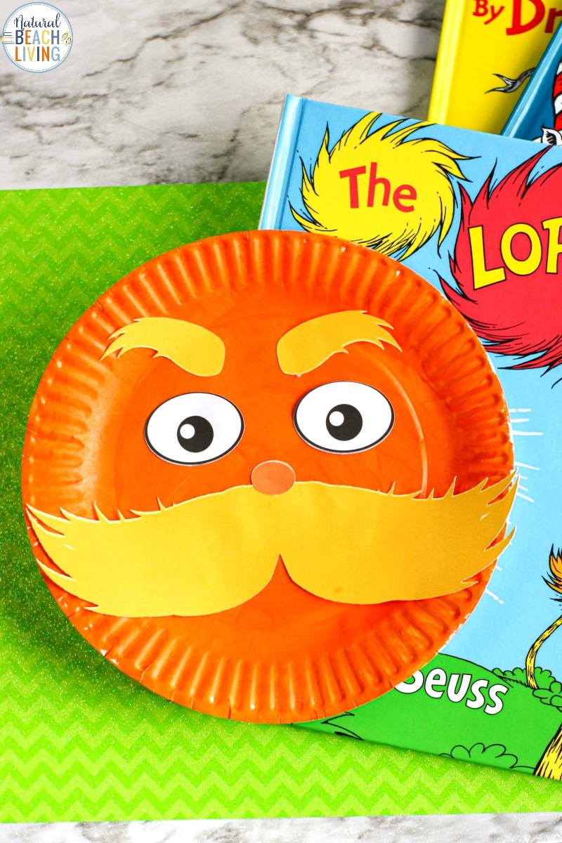 The Lorax Paper Plate Craft With Free Lorax Template Natural Beach Living