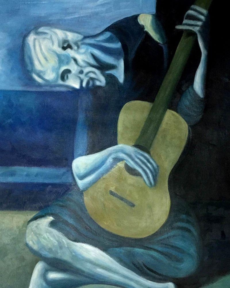 The Old Guitarist Pablo Picasso Reproduction Oil Paintings
