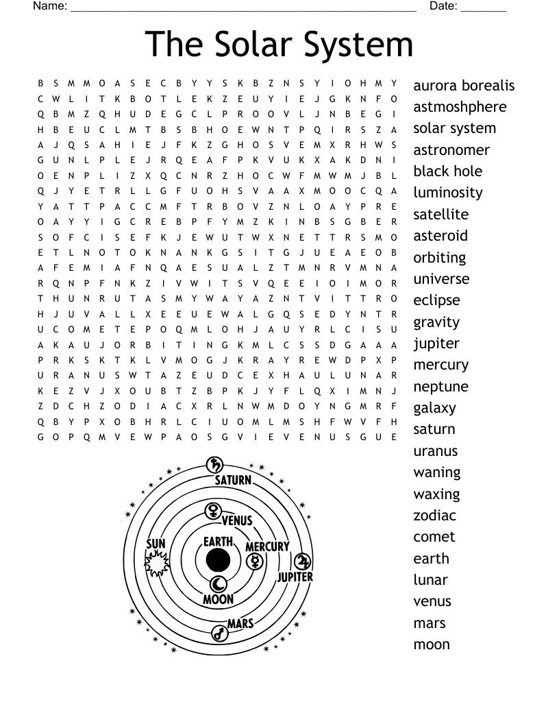 Solar System Word Search