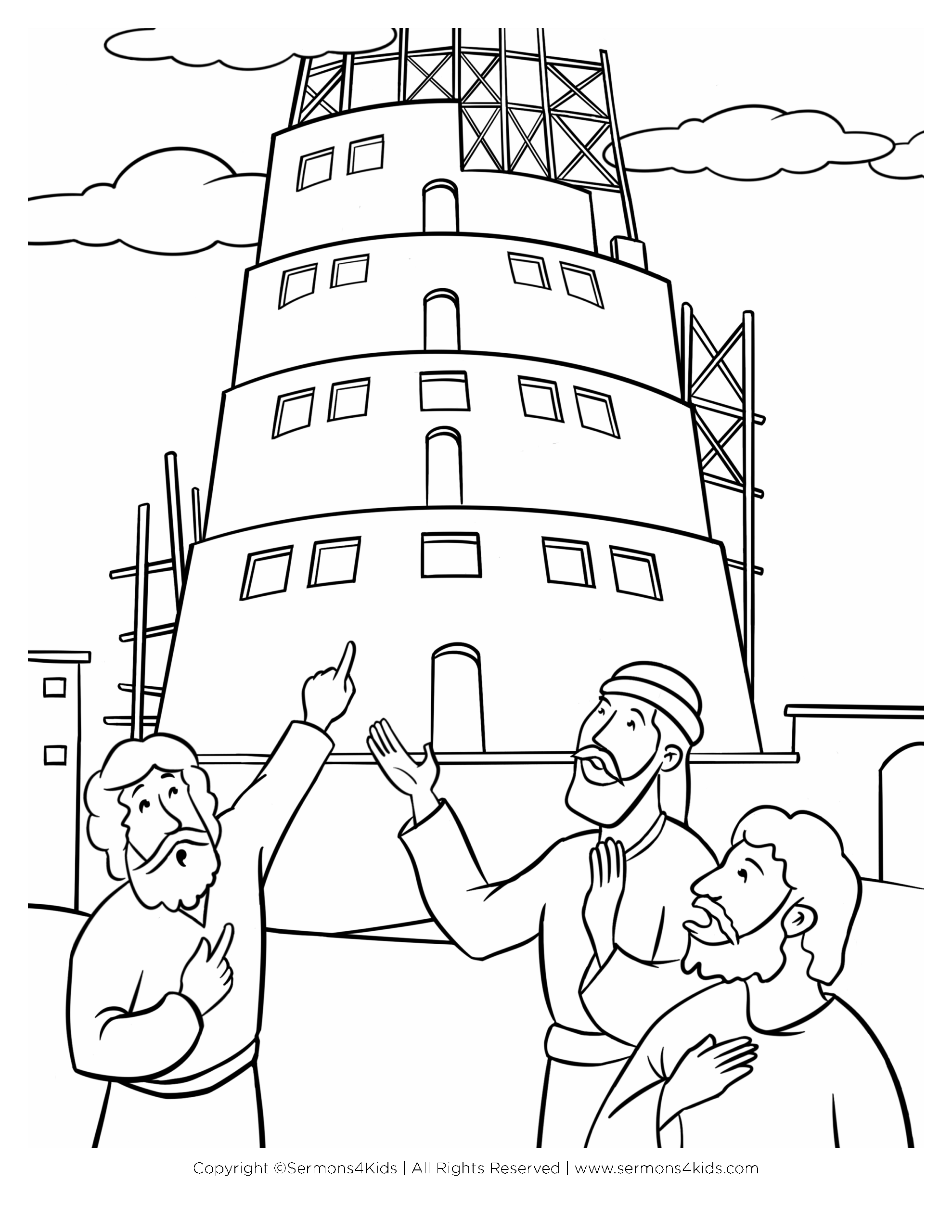Tower Of Babel Coloring Page