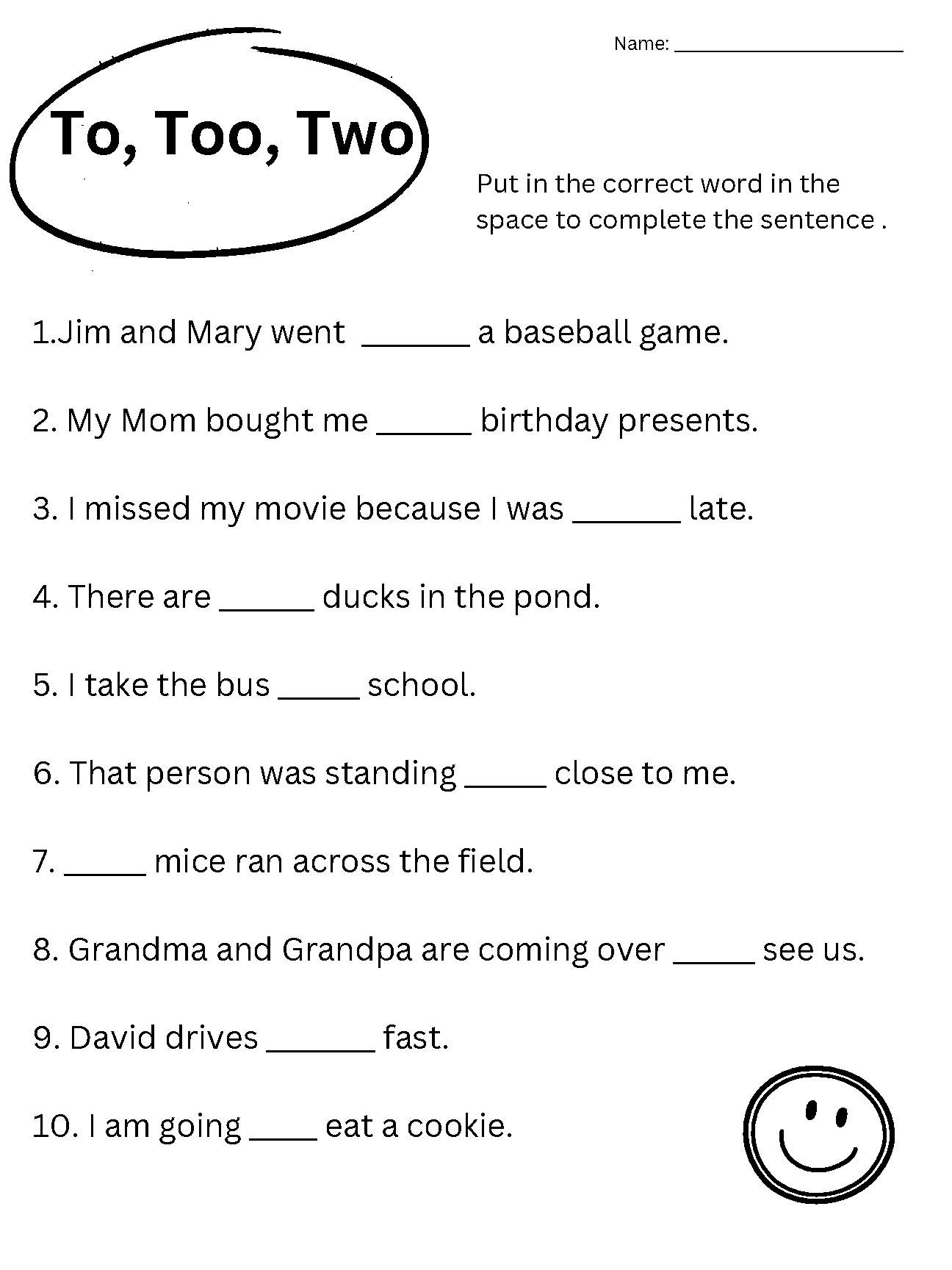 To Too And Two Difference Worksheet By Holly Crawford TPT To Too And Two Difference Worksheet By Holly Crawford TPT