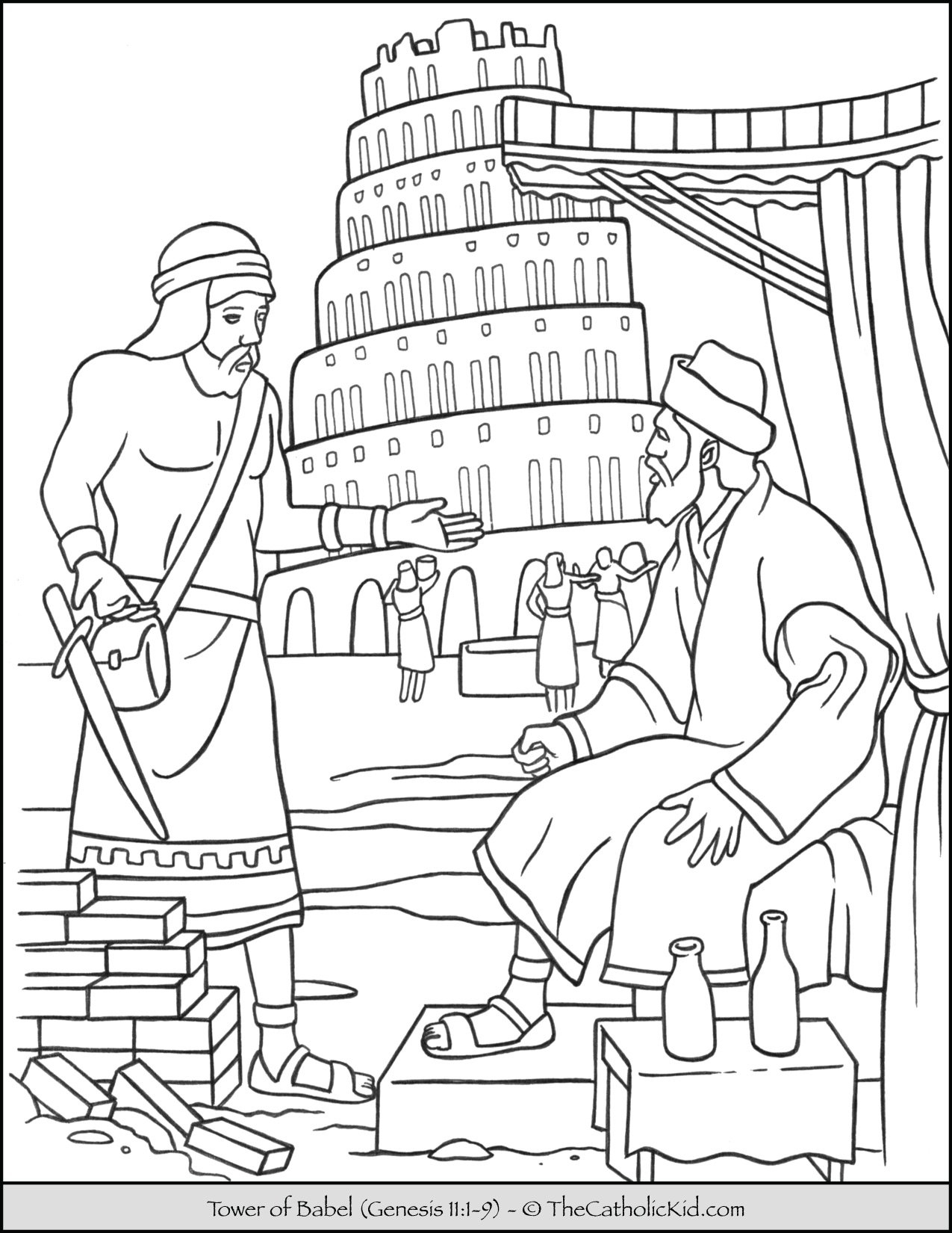 Tower Of Babel Bible Coloring Page TheCatholicKid Tower Of Babel Bible Coloring Page TheCatholicKid